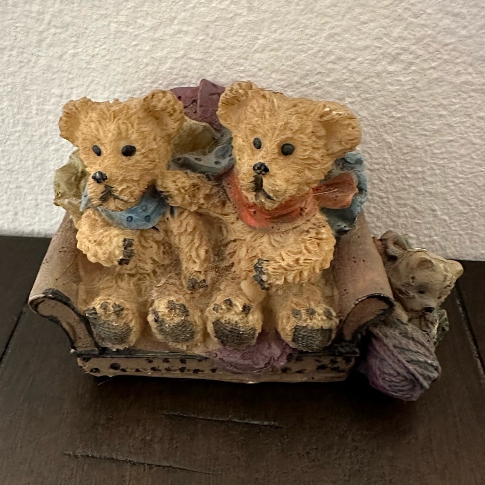 Bears on Couch Figurine